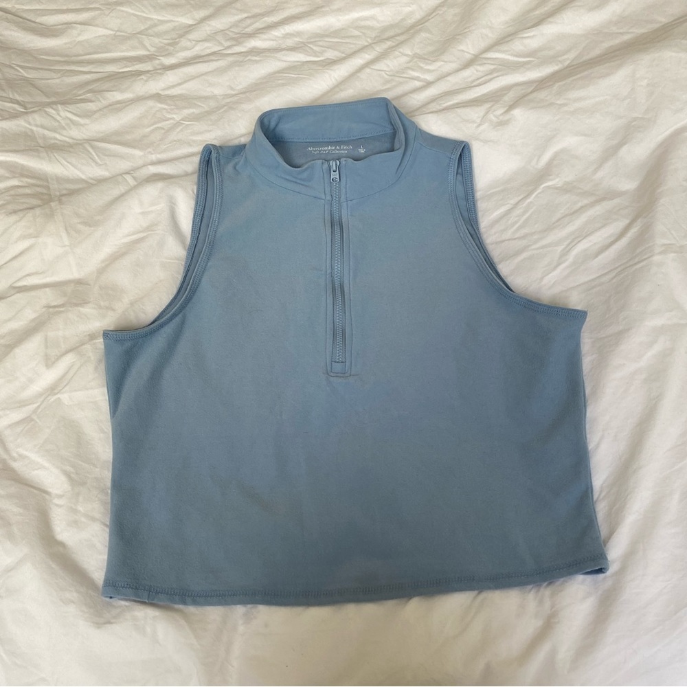 Abercrombie Soft A&F zip polo neck top